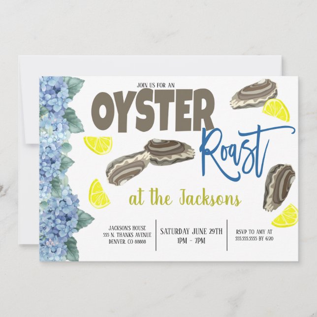 Oyster Roast Party Invitation (Front)
