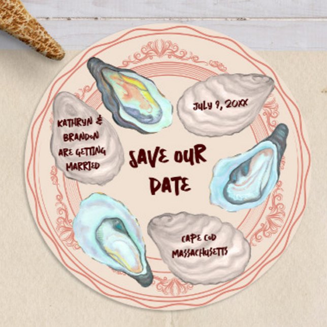 Oyster Roast Plate Wedding Save the Date Invitation (Creator Uploaded)