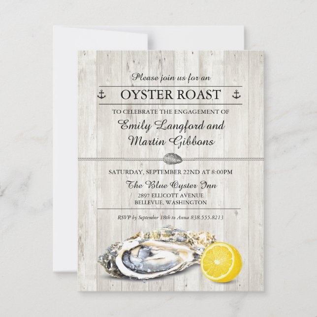 Oyster Roast Seafood Nautical Party Invitation (Front)