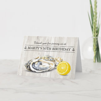 Oyster Roast Seafood Nautical Thank You Card
