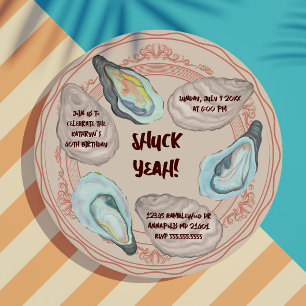 Oyster Roast Shuck Yeah Adult Birthday Party Invitation