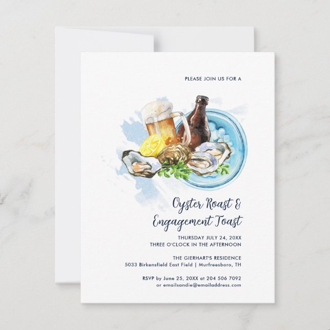 Oyster Roast Wedding Engagement Seafood Party Invitation (Front)