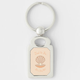 Oyster shell and Pearl Gender Neutral Custom Key Ring