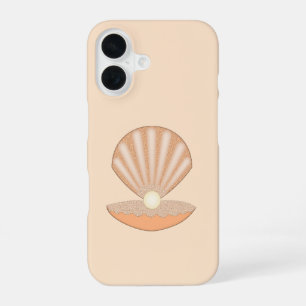 Oyster shell and Pearl Gender Neutral iPhone 16 Case