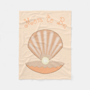 Oyster shell and Pearl Gender Neutral Mum to Be Fleece Blanket