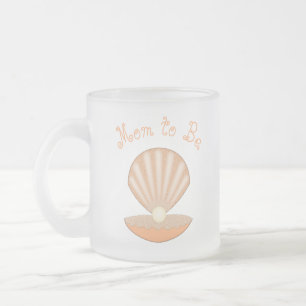 Oyster shell and Pearl Gender Neutral Mum to be Frosted Glass Coffee Mug