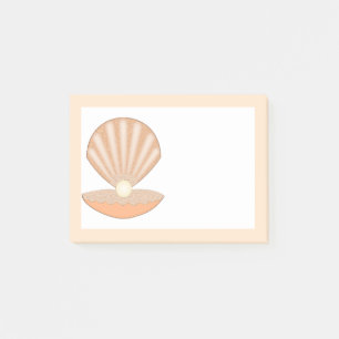 Oyster shell and Pearl Gender Neutral Post-it Notes