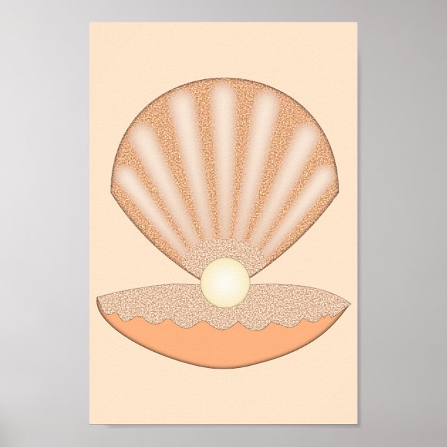 Oyster shell and Pearl Gender Neutral Poster (Front)