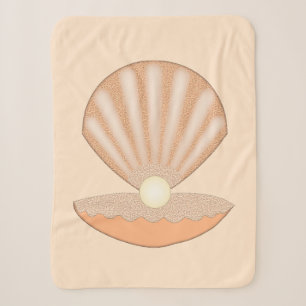 Oyster shell and Pearl Gender Neutral Sherpa Blanket