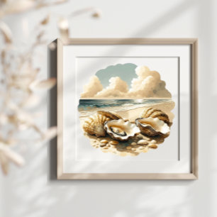 Oyster Shells on a Sandy Beach Poster