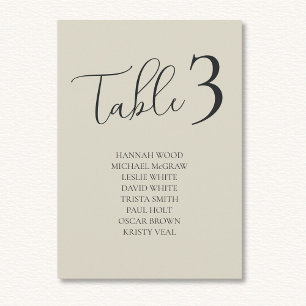 Oyster Shells Wedding Table Seating Chart Cards