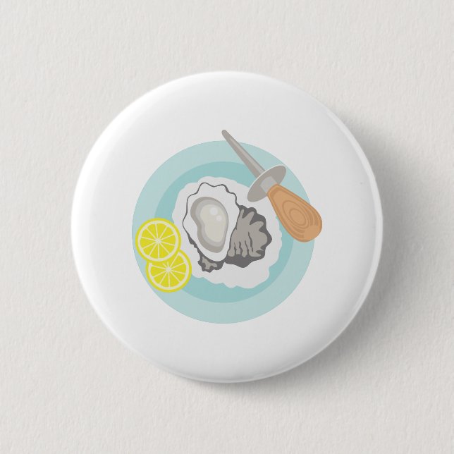Oyster Shucking 6 Cm Round Badge (Front)