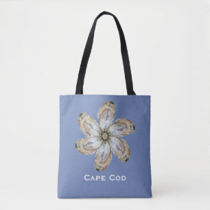 Oyster Tote Bag - Design A on Blue