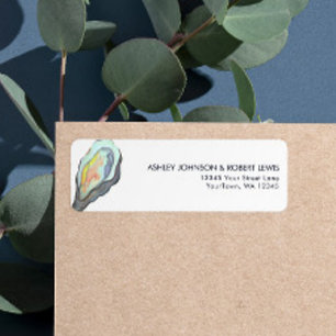 Oyster Watercolor Wedding Return Address