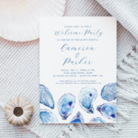 Oyster Welcome Party Blue Watercolor