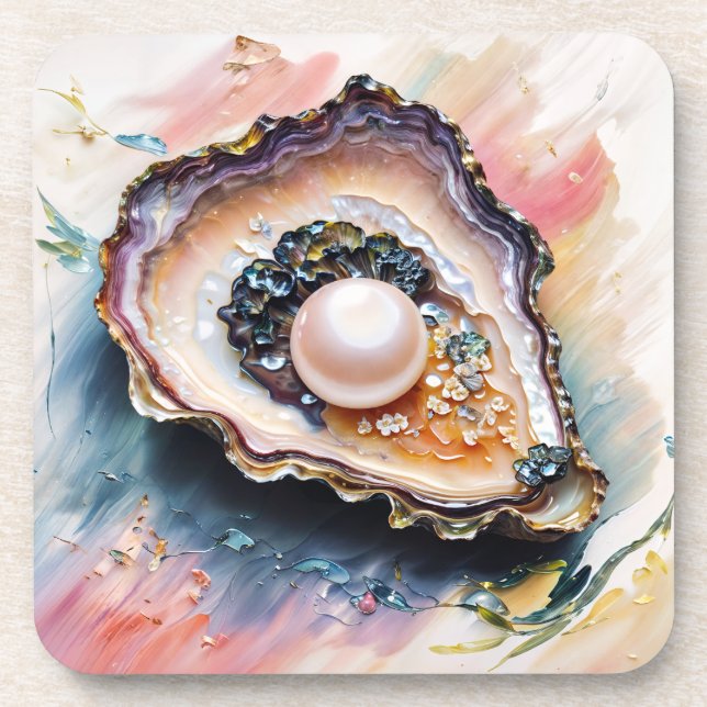 Oyster With Pearl Fine Art Coaster (Front)