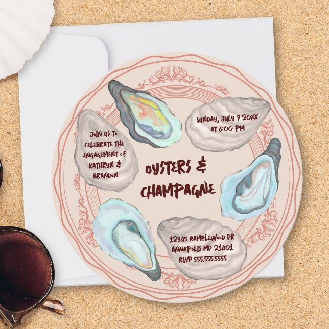 Oysters and Champagne Wedding Engagement Party Invitation (Creator Uploaded)