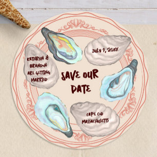 Oysters and Champagne Wedding Save the Date Invitation