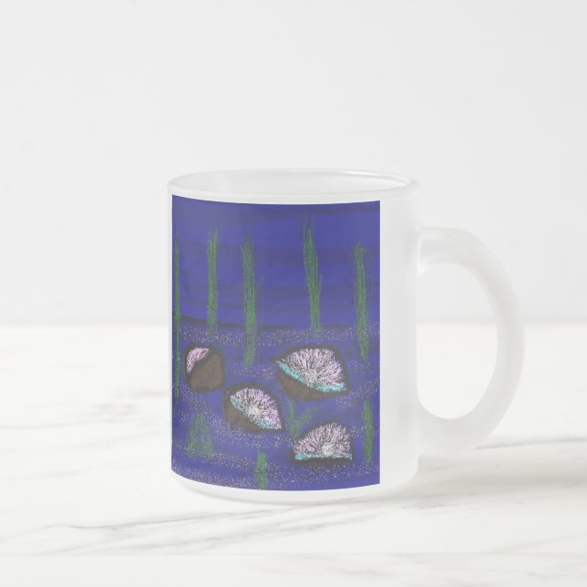 oysters frosted glass coffee mug (Right)