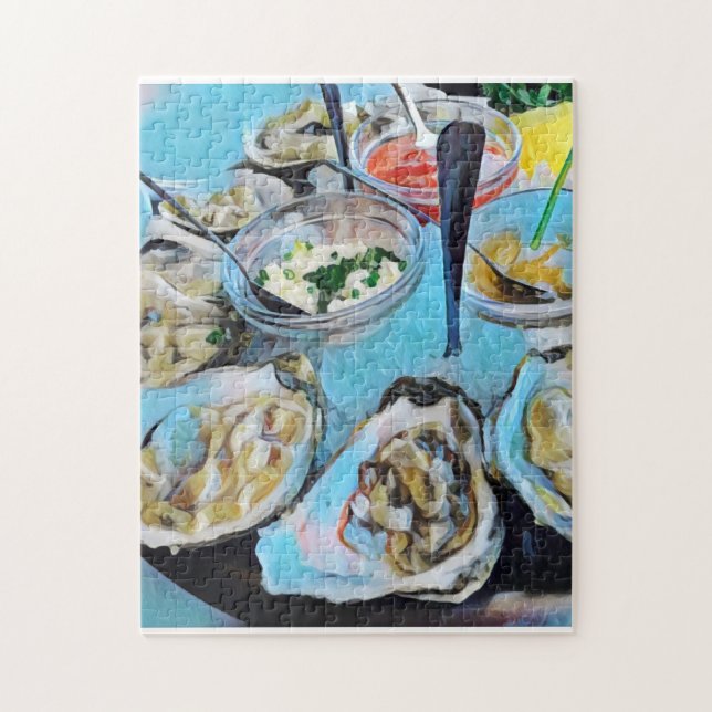 Oysters Plate Jigsaw Puzzle (Vertical)