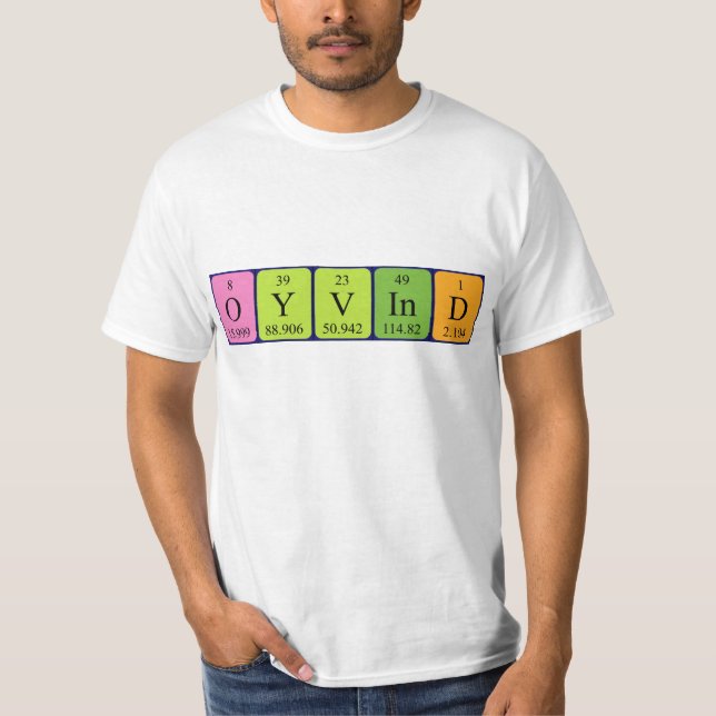 Øyvind periodic table name shirt (Front)