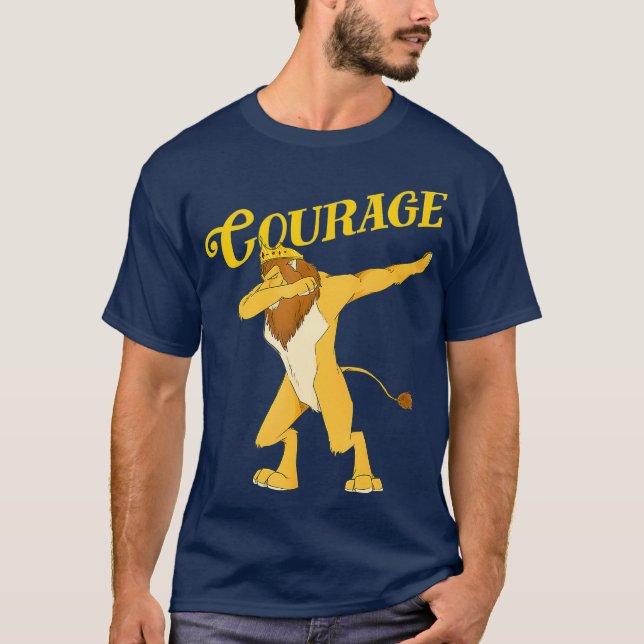 OZ Cowardly Dabbing Lion Courage  ArtWizard Of T-Shirt (Front)