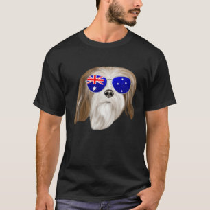 OZ Flag Lhasa Apsos Dog Australia Pocket T-Shirt