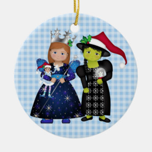Oz-Some Merry Christmas Glinda and Wicked Witch 2 Ceramic Tree Decoration