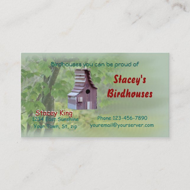 Ozark Cedar Birdhouse2 Business Cards-customise Card (Front)