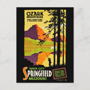 Ozark Mountains and Springfield, Missouri Postcard