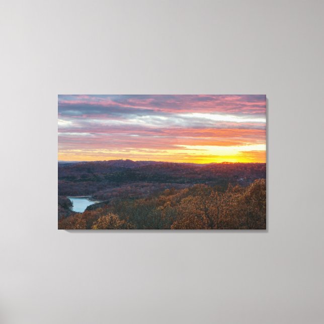Ozark Mountains Autumn Sunset Canvas Print (Front)