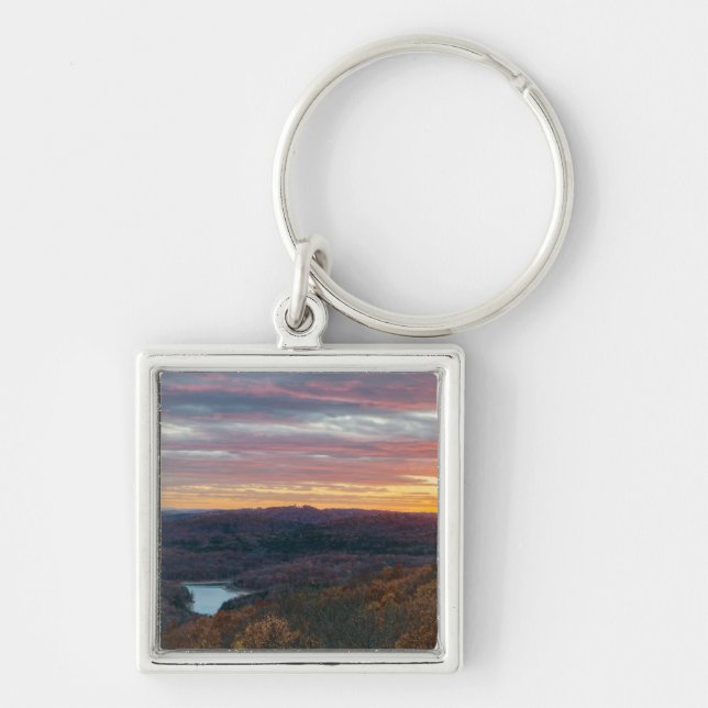 Ozark Mountains Autumn Sunset Key Ring (Front)