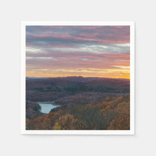 Ozark Mountains Autumn Sunset Paper Napkin