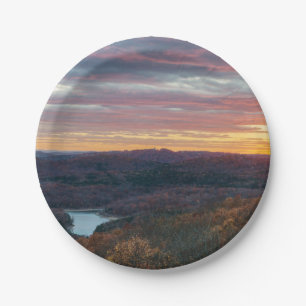 Ozark Mountains Autumn Sunset Paper Plate