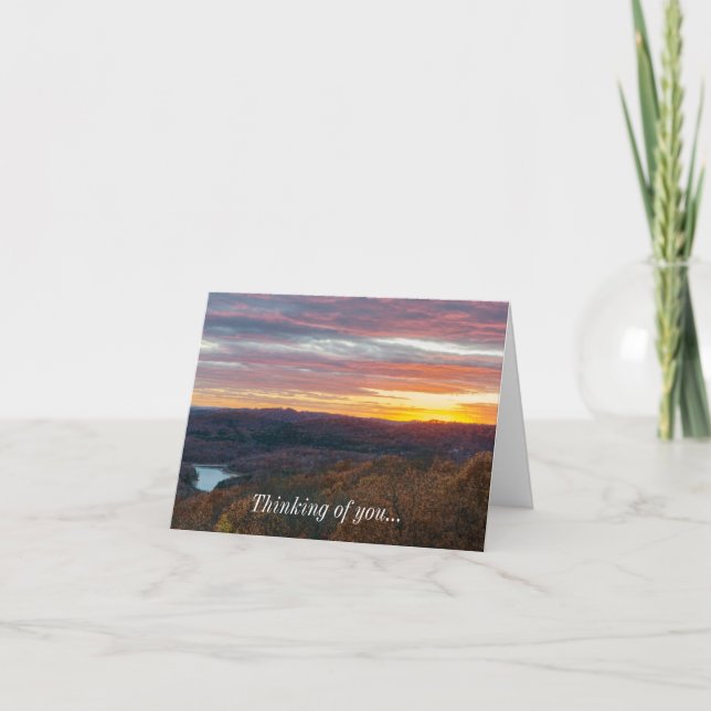 Ozark Mountains Autumn Sunset Thinking Of You Card (Front)