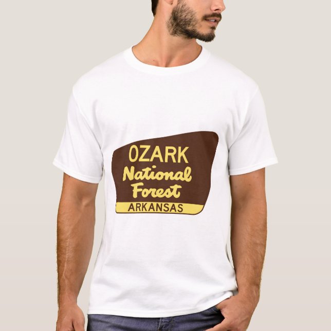 Ozark National Forest Arkansas Park Sign � Secrets T-Shirt (Front)