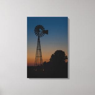 Ozark Sunset Windmill Canvas Print