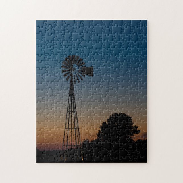 Ozark Sunset Windmill Jigsaw Puzzle (Vertical)