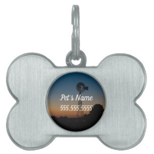 Ozark Windmill Sunset Pet ID Tag