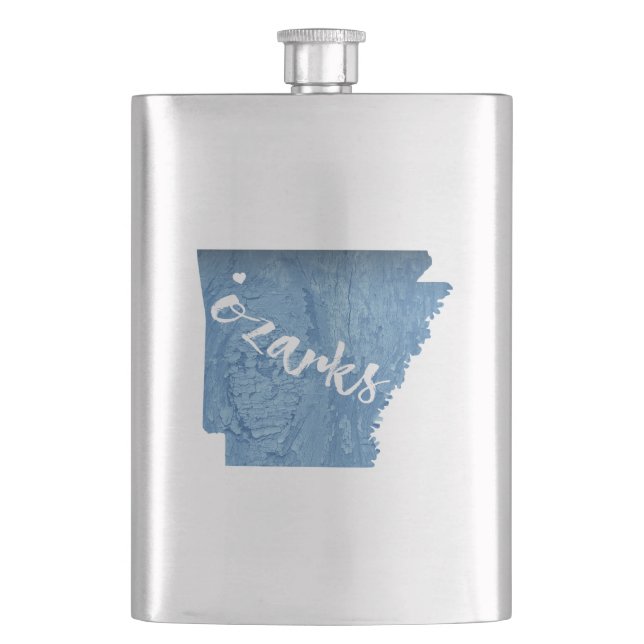 Ozarks, Arkansas Wood Grain Hip Flask (Front)