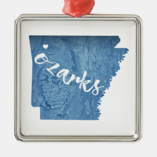 Ozarks, Arkansas Wood Grain Metal Tree Decoration