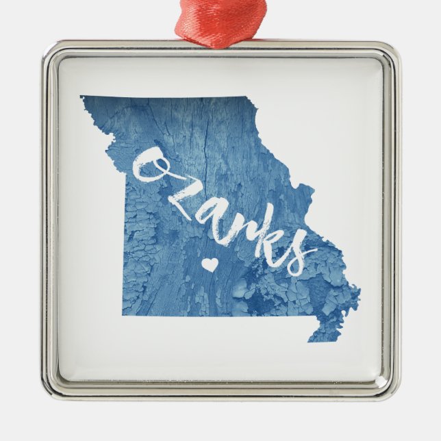 Ozarks, Missouri Wood Grain Metal Tree Decoration (Front)