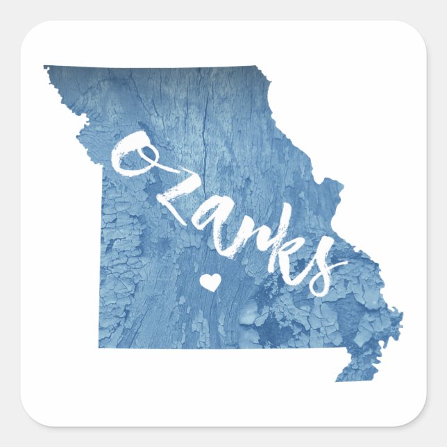 Ozarks, Missouri Wood Grain Square Sticker (Front)