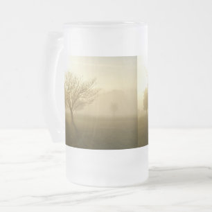 Ozarks Misty Golden Morning Sunrise Frosted Glass Beer Mug