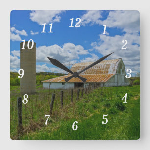 Ozarks Old Barn and Silo Wall Clock