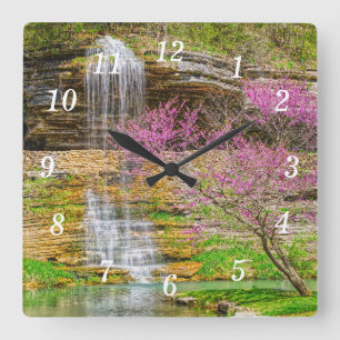 Ozarks Waterfall Spring Bluff Wall Clock