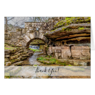 Ozarks Waterfall Under Bridge Thank You Card