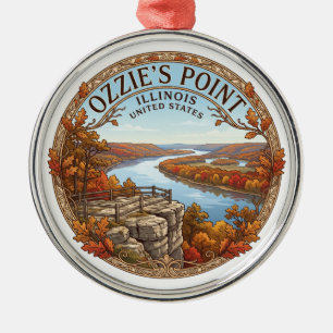 Ozzie's Point, Mississippi Palisades State Park Metal Tree Decoration