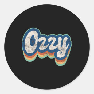 Ozzy First Name Boy Vintage Style 70s 80s Personal Classic Round Sticker