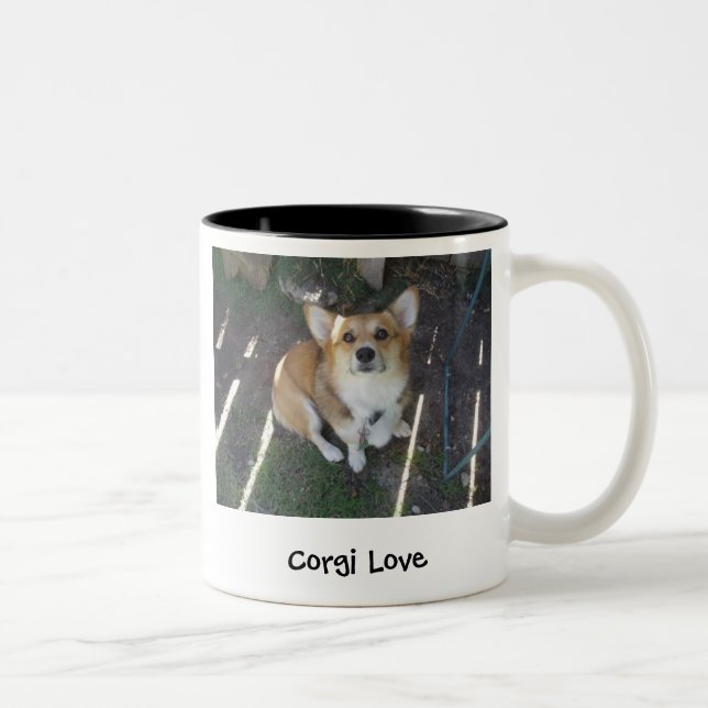 P1010220, Corgi Love, Corgi lovePhotography by ... Two-Tone Coffee Mug (Right)